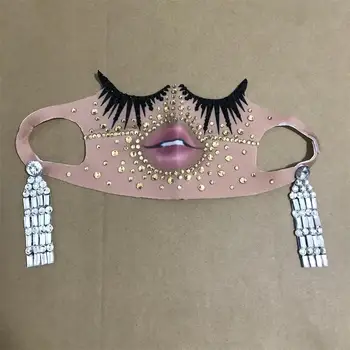 Strass Máscara de Lantejoulas Máscaras de Cristal Colorido Máscaras de Halloween Natal Cosplay Espumante Pérolas para Mulheres e meninas