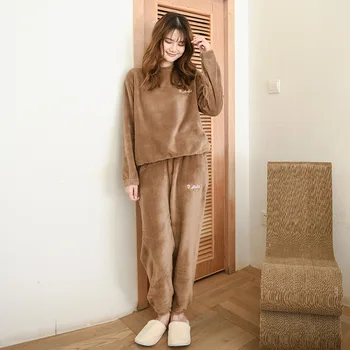 De inverno de 2022 Terno das Mulheres Japonês de Fadas Calças Grossas Pijama Quente de Outono e Inverno Solta Pijama Terno de roupa de noite das Mulheres