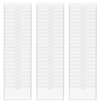 60 Pack 3.5 X 4.7 Polegadas Auto-Adesivo Etiqueta Titular Do Cartão De Bolsos Rótulo Titular De Plástico Transparente Biblioteca Do Titular Do Cartão