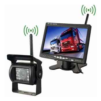 PZ607-W, sem Fio Veículo Caminhão de Backup Câmera e o Monitor, Visão Noturna Infravermelho Câmera de Visão Traseira com 7 polegadas Monitor HD para RV