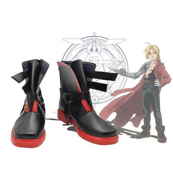 Anime Fullmetal Alchemist Cosplay Sapatos Botas De Edward Elric Cosplay Sapatos De Festa De Halloween Diárias De Lazer Sapatos Jogo De Cosplay Sapatos