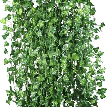 12pcs artificial de plantas de videira falsa flores ivy pendurar a guirlanda para a festa de casamento Home Bar, Jardim decoração de Parede ao ar livre