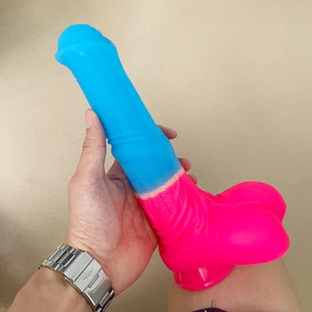 Realista Dildo Colorido Brinquedo Erótico Para A Mulher Strapon Ferramenta De Lésbicas Pênis Com Ventosa Adultos Do Sexo Feminino Masturbador Cacetão Casais