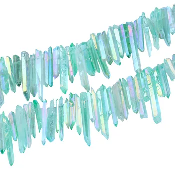 1 Fio Colorido 2016 Novo Chegam de Cristal de Pedra de Quartzo Pingente de DIY Colar de Quartzo Varas de Cristal Ponto de Picos Briolettes Esferas