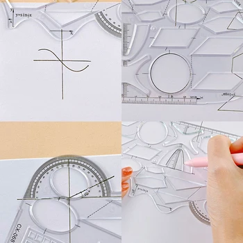 Ângulo Geométrico Modelo De Desenho De Círculo Maker Desenho Régua Multifuncional