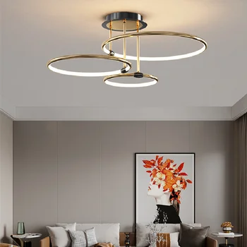 Círculo lâmpada do teto 2022 nova, simples e moderna sala de estar quarto designer criativo luz de luxo, lâmpada de teto