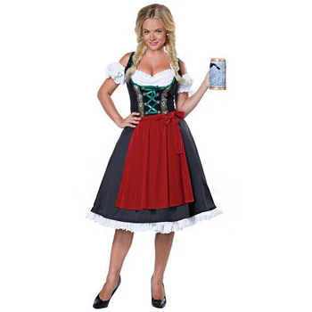 Alemanha Senhoras De Cerveja Oktoberfest Menina Empregada Traje Dirndl Garçonete Curto Heidi Vestido De Fantasia