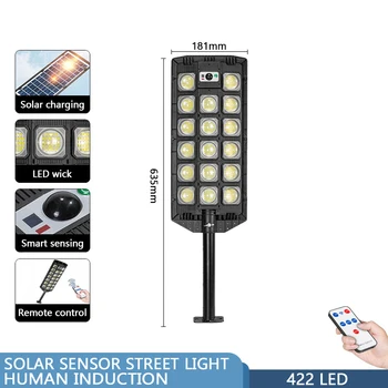 713COB 598 LED Super Brilhante ao ar livre luzes de Rua Solares do Sensor de Movimento Solar Impermeável Luzes de Alimentação Quintal País Parede da Casa de Luz