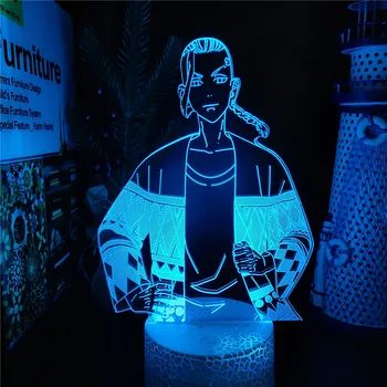 DRAKEN KEN RYUGUJI TÓQUIO REVENGERS 3D LED Luzes da Noite Lâmpada de Mesa USB Alimentado Crianças Atmosfera Lâmpada da Tabela do Anime Presentes WT