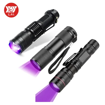 A Luz Ultra Violeta UV Lanterna Com Função de Zoom Mini UV Luz Negra Urina de animais de Estimação Detector de Manchas de Escorpião Usar AA/bateria 14500