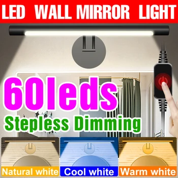 Espelho de LED de Parede Luz do Armário de Banheiro de Maquiagem da Lâmpada de Mesa LED Dimmable Candeeiro de Parede Candeeiros Para a Decoração Home do Quarto Nightlight