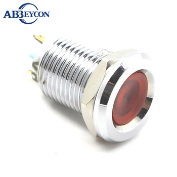ABBEYCON de aço Inoxidável Metal leve 12mm led indicador de CE RoHS do diodo emissor de luz piloto indicadora de