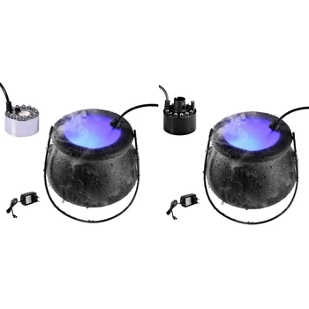 Halloween Máquina de Fumaça LED Umidificador de Nevoeiro Fabricante de Neblina Mudança de Cor Bruxa Pote de Festa Decoração de Hélice Plug UE