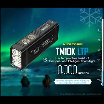 Nitecore TM10K LTP 10000Lumens Lanterna CREE XHP35 HD LEDs Recarregável USB Resistente a Baixas temperaturas De -40℃ Inteligente AFIADA luz