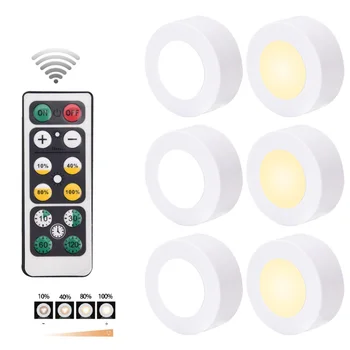 Dimmable Mini do Diodo emissor de Luz do Armário e controle Remoto &Timer Puck Lâmpada Sensor de Toque a Luz da Noite para a Cozinha,guarda-Roupa,Escadas,Closet