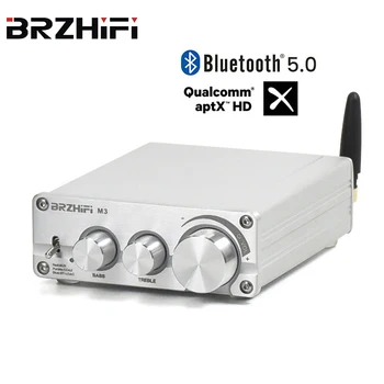 BRZHIFI compatível com Bluetooth 5.0 QCC5125 Amplificador 2*80W de Potência HD AUX Áudio APTX APTX-HD Aparelhagem hi-fi, Mini Amp DIY Estéreo Home Theater