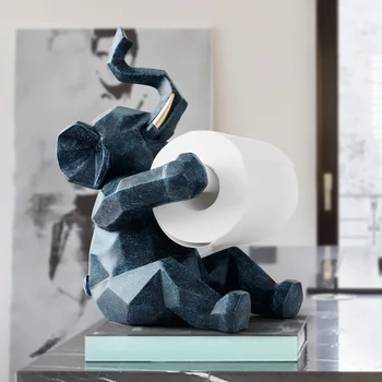 Animal estátua de Artesanato de Papel Higiênico Titular Mesa de sala de estar, escritório restaurante de suspensão de papel Elefante/veado estatueta de decoração de casa