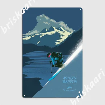 Retro Big White Ski Resort Poster Poster Placa De Metal Pintura Mural De Parede Personalizar Pub Estanho Sinal Cartaz