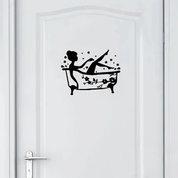 Casa de banho de Parede, Adesivos Decorativos Home de autocolantes de Parede Para a Porta do Banheiro da Parede Sricker Impermeável Adesivos de Parede Arte Decalques de Vinil sv11