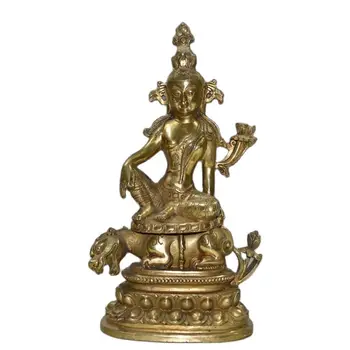 Recolher o Tibete Estátuas de Buda Pura de Cobre banhados a Ouro, Único Lotus da Base de dados de Quatro Lados Estátuas de Buda