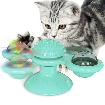 moinho de vento brinquedo do gato mesa Giratória Provocando Interativa do gato de brinquedos interativos, com Catnip Gato Coçar Agradar animal de Estimação bola de brinquedos Suprimentos