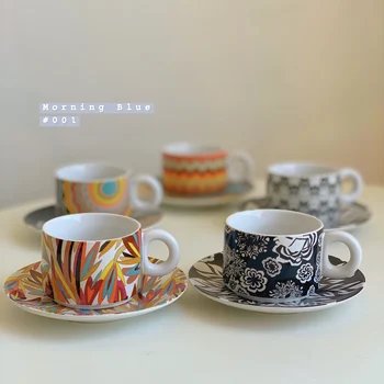 A Pop Art de Linha Cerâmica Xícara de Café e Conjunto de Pratos