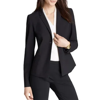 Casaco+Calças das Mulheres Ternos de Negócio 2021 Office Uniforme Projetos feminino 2 peças de Conjunto Formal de Blazer Com Calças de Trabalho de Desgaste para Senhoras
