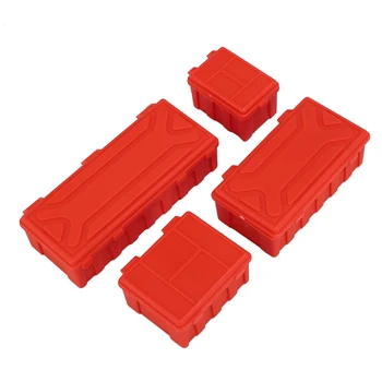 4PCS de Plástico Armazenamento de Bagagem Caixa de Ferramenta de Decoração Para 1/10 RC Rastreador Axial SCX10 90046 Traxxas TRX4 TRX6 Redcat Gen8