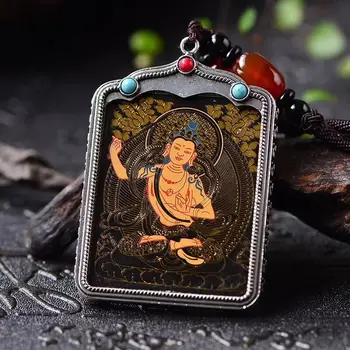 Eficaz Amuleto Greco-Budista bolso de viagem Mascote do Bodhisattva Manjusri DEUS Akshobya Auspicioso Tibete Buda cartão de Pingente