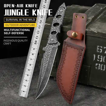 A Sandvik de aço de alta dureza 60HRC tático faca de aço do punho de lâmina fixa de acampamento ao ar livre Norte-Americana, a faca de caça