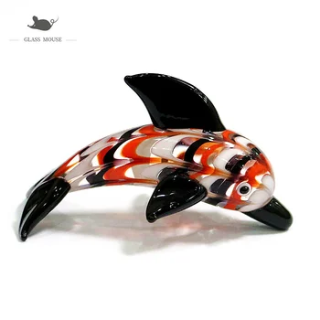 Miniatura Feito À Mão De Vidro Dolphin Figuras De Artesanato Enfeites Bonitos Vivas Animais Marinhos Presentes De Natal Para Crianças, Casa, Decoração De Mesa