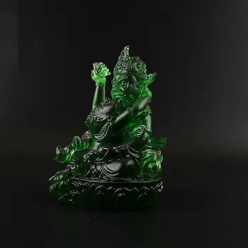 11,5 cm Resina Verde Requintado Lotus Base Welath Estátua de Buda ,Jambhala Fornecedores Casa Colocando as Decorações de Figurinhas
