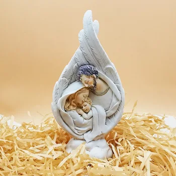 O Cristianismo Artesanato De Resina Laser Escultura De Jesus Virgem Maria Nasceu Natividade Batismo Anjo De Fadas Figurinhas Peça Central Da Decoração