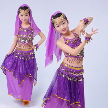 índia dança do ventre, figurinos para crianças dançarina do ventre fantasia de dançarina do ventre vestir roupas de festa de dança de roupas para meninas