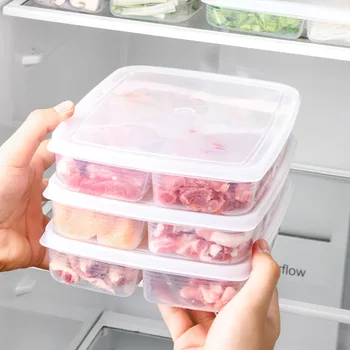 Branca de quatro compartimento congelador de refrigerador caixa de cozinha cebola, gengibre, alho, caixa de armazenamento de caixa de preservação de alimentos