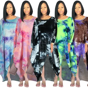 2021 Africana Vestidos para Mulheres de Outono, Mulheres Africanas de Impressão de Poliéster, de Manga Longa Vestido Africano Roupas Maxi Vestido das Mulheres