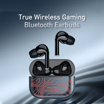 Pro RGB Jogo TWS Fones de ouvido Bluetooth No ouvido com Controle de Toque IP67 à prova d'água-Tipo C Carga Rápida Com Microfone Para Telefone