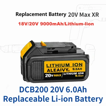 Aleaivy 20V 9.0 Ah DCB200 Substituição do Li-íon da Bateria para DeWalt MAX XR Ferramenta de Poder 18650 Baterias de Íon de Lítio