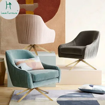 Louis Moda Sofá Nórdicos Pano de Arte de Giro Único Tigre Cadeira Simples, Sala de estar, Porta de estilo Luxo