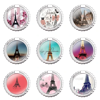 Amor Londres, Paris, torre Eiffel, na França Rotativa do Anel de Dedo do Telefone Móvel Stand forma de desenho animado Design Criativo