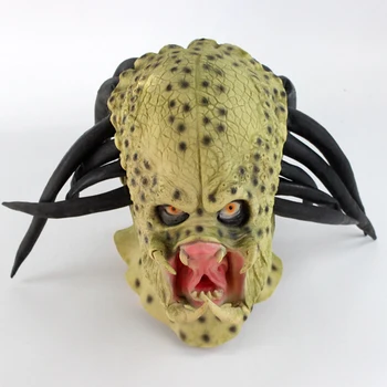 Látex Filme Alien Predador Cosplay Máscara do Traje Capacete Adereços Adultos Antena Festa de Halloween Horror facial Máscara de Cabeça de brinquedos