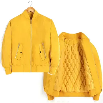 2021 de outono e inverno das mulheres da high street quente jaqueta feminina amarelo bolso com zíper motocicleta de beisebol uniforme de jaqueta