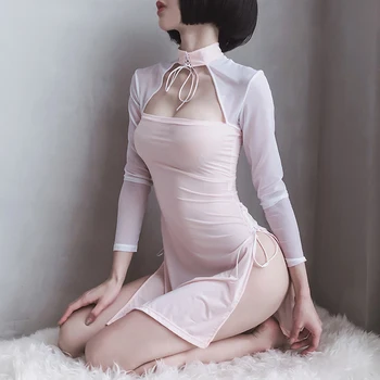 2022 Vampiro Ocos Kostum Sexy Sem Encosto Panjang Gaun Mewah Erotis Baju Tidur Wanita Diabo Cosplay Pakaian Dalam Wanita
