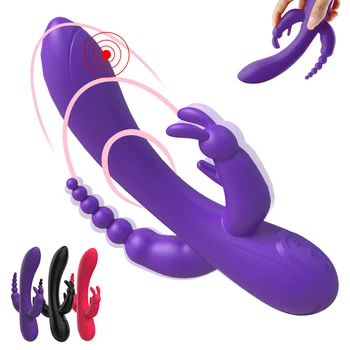 Ponto G Coelho Dupla Vibrador Vibrador Brinquedos Sexuais Para As Mulheres Clitóris Estimulação Vaginal Feminino Masturbador Brinquedos Para Adultos 18+ Casais