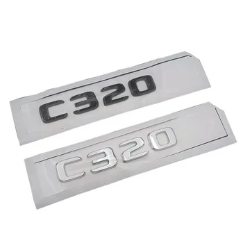 3d ABS Preto Cromo Letras Adesivo Estilo Carro de Trás do Tronco Emblema Emblema C320 Logotipo Para a Mercedes C320 W205 W204 Acessórios do Carro