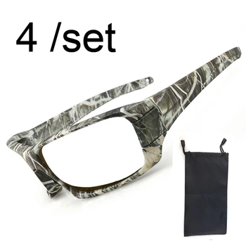 4 Lotes de Pesca Óculos de Armação Preta Camuflagem 2 Cores para GLA035