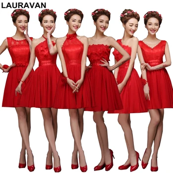 manto sarau mariage elegante, bonito curto vestido de chiffon vermelho damas de honra meninas damas de honra sweet 16 dresses girl para casamentos