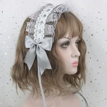Lolita Cabelo Aro Doce Anime Empregada Cosplay Cabeça Lace Lolita Flor Headwear Acessório de Cabelo feitos à Mão Para Meninas Dom 2023