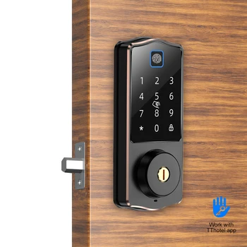 Apartamento Inteligente Trava Bluetooth TTlock Entrada Sem Chave De Impressão Digital Eletrônica De Bloqueio De Porta Bloqueada Automaticamente Para O Lar