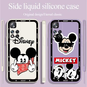 Mickey de Disney do Rato de Líquido Corda Caso De Telefone Xiaomi Redmi Nota 11 11 11T 10S 10 9S 9T 9 8 8 Pro Plus 5G Shell Capa Coque